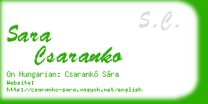 sara csaranko business card